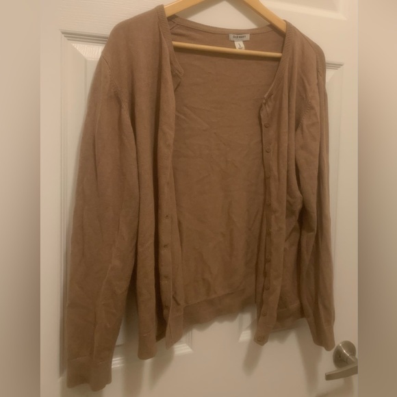 Lightweight, camel- coloured, cotton-blend cardigan XL - Picture 3 of 10